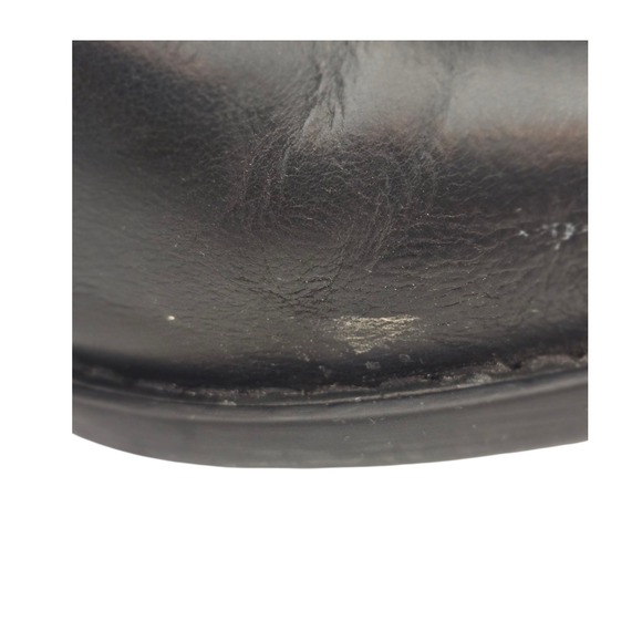 Born‎ Black Leather Ankle Cowboy Boots Women's M Zip Back Western Ranchcore Moto - Picture 6 of 12